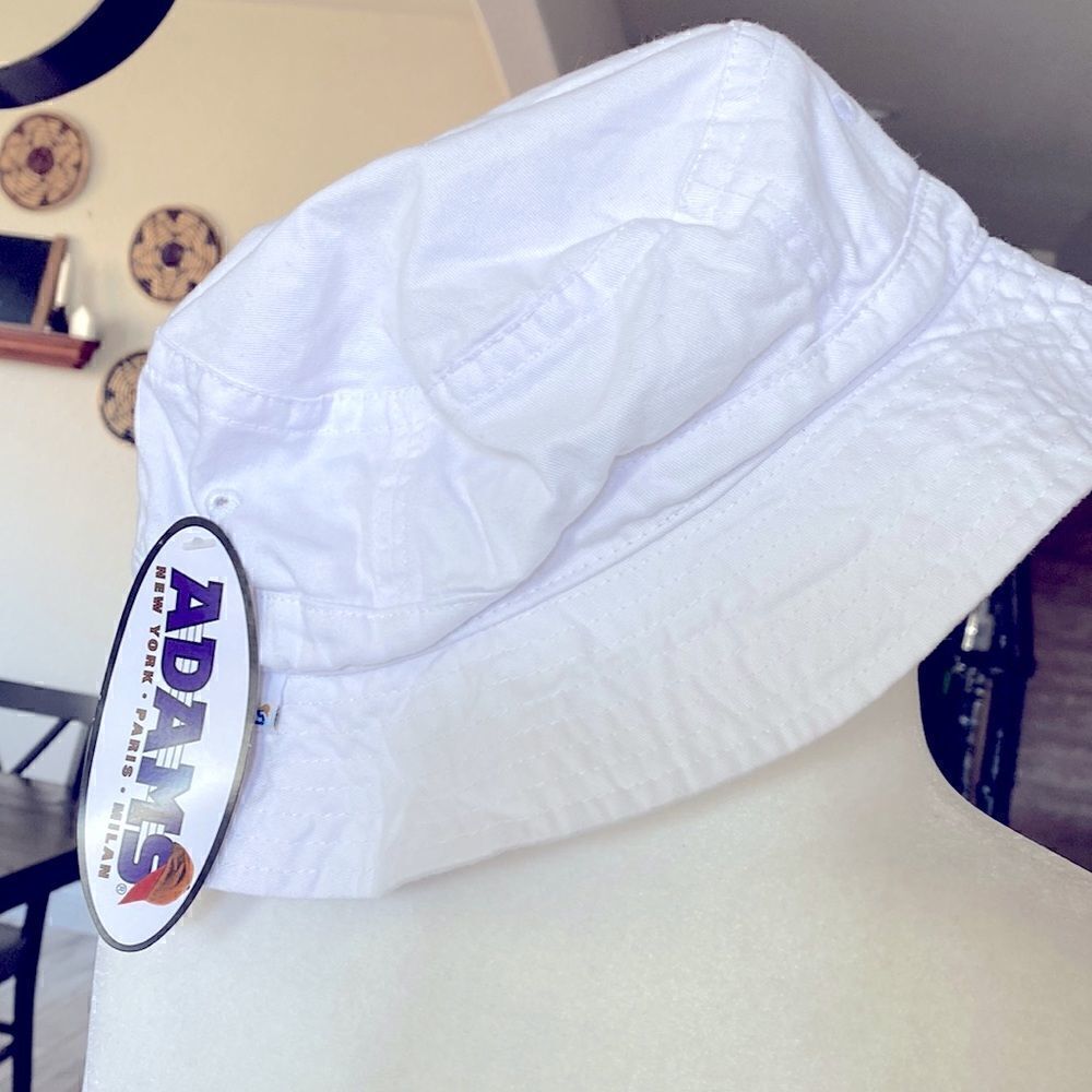 Vintage Adams Casual Hat White 100% Cotton Large The Neon South NWT Cap